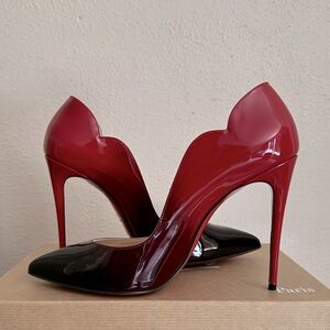 SOLD Christian Louboutin So Kate 100mm in black/red patent leather size 39